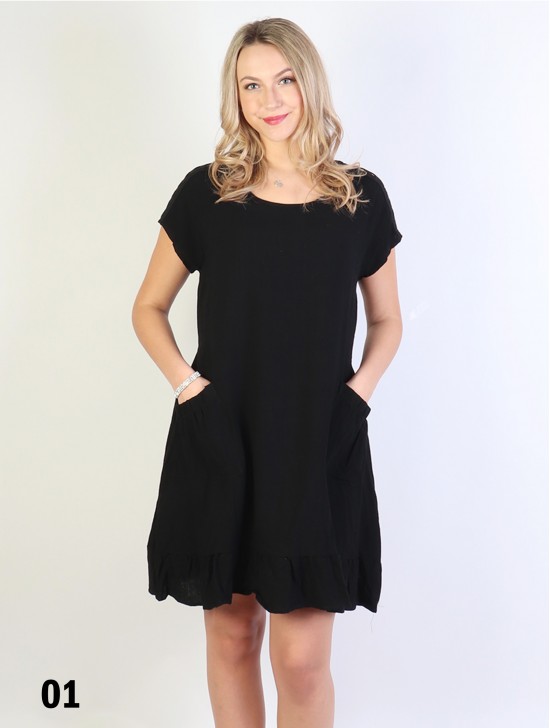 Italian Design Dress with Flouncy Edge